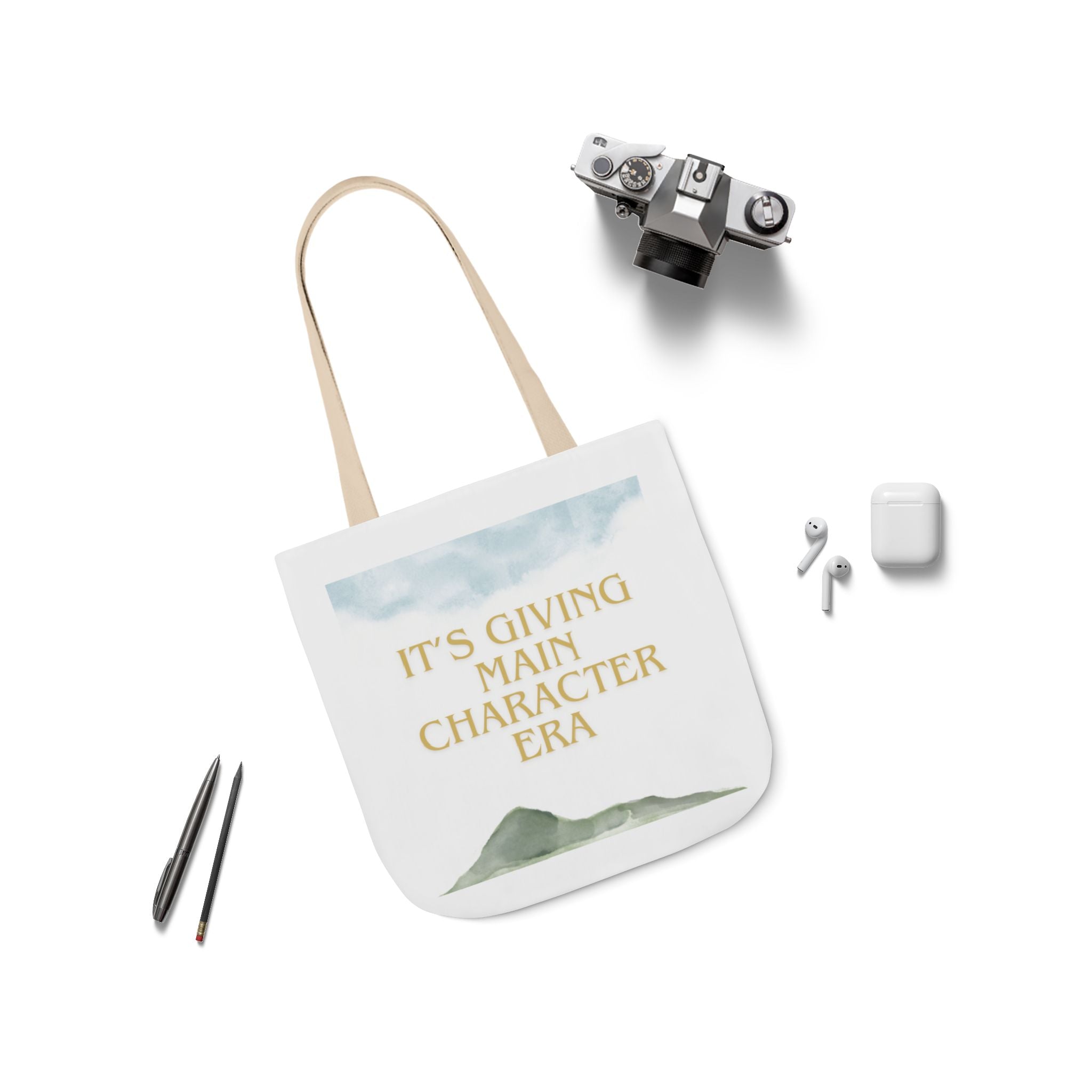 "It's Giving Main Character Era" Canvas Tote (Nature Vibe)