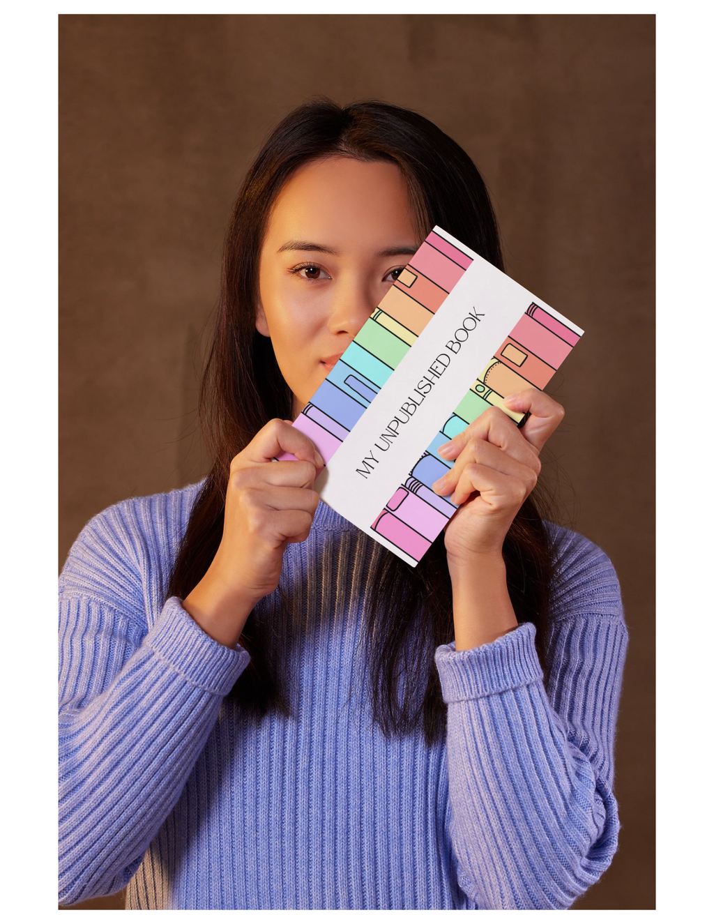 A5 Wirobound Notebook — "My Unpublished Book" Rainbow Bookshelf Journal