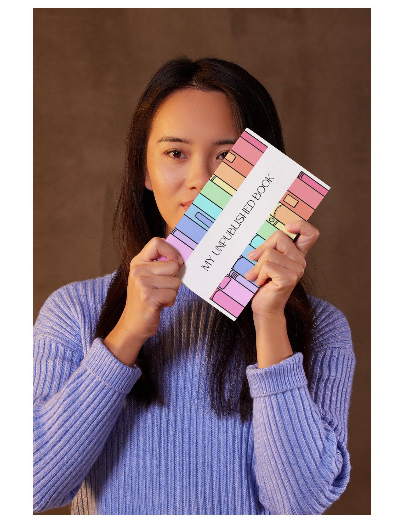 A5 Wirobound Notebook — "My Unpublished Book" Rainbow Bookshelf Journal